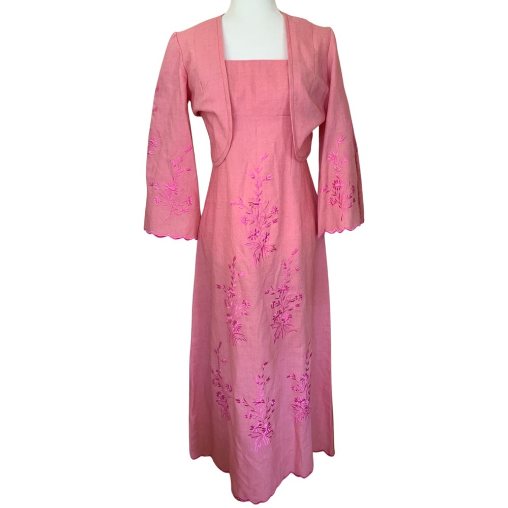 Vintage Pink Embroidered Dress and bolero